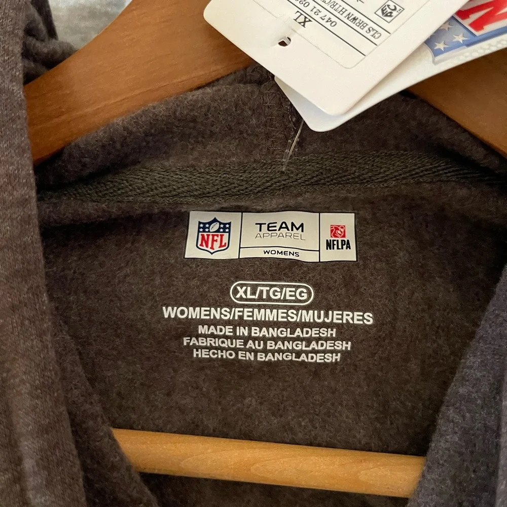 NWT! Women’s Cleveland Browns football brown/gray hoodie sweatshirt Size XL - Picture 4 of 5